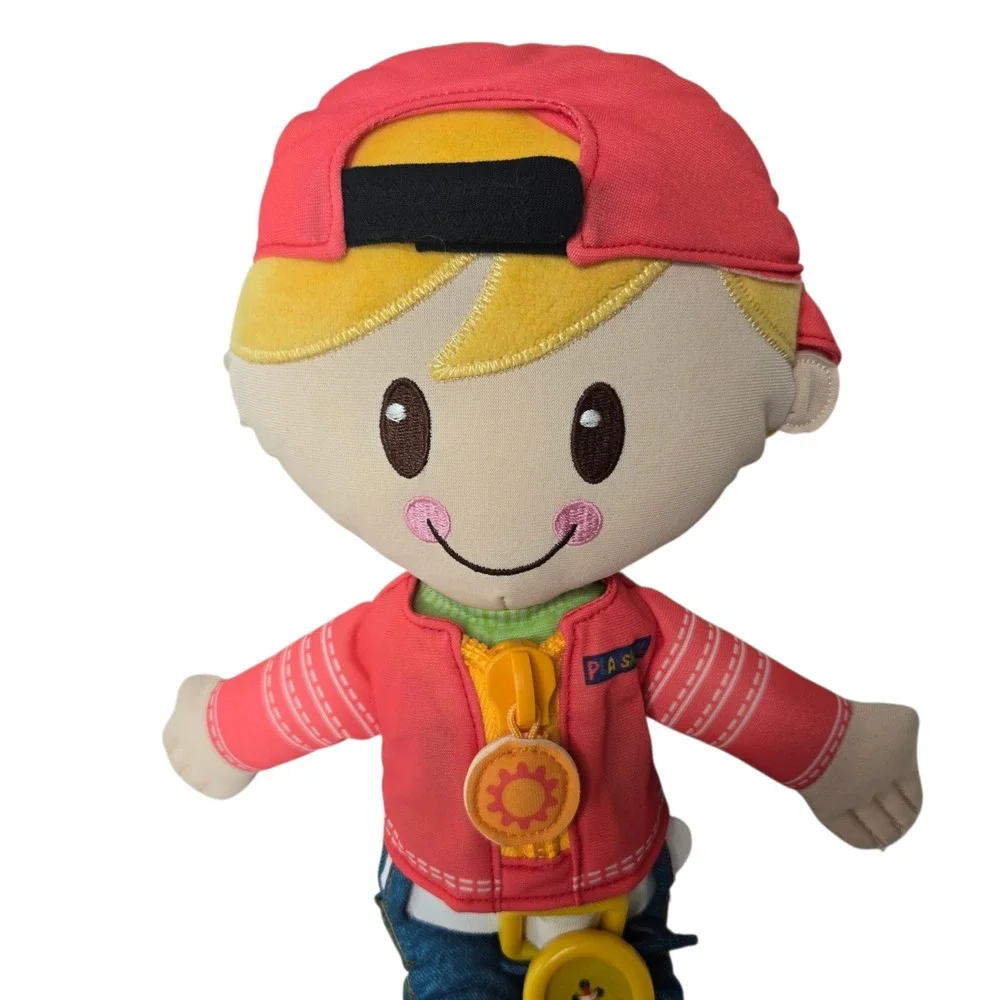 Playskool Dressy Kids Plush Boy Doll Learn To Dress Teaching‎ Toy Zipper Shoes